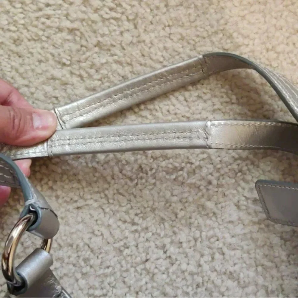 Coach Soho Silver Gray Signature Hobo Bag